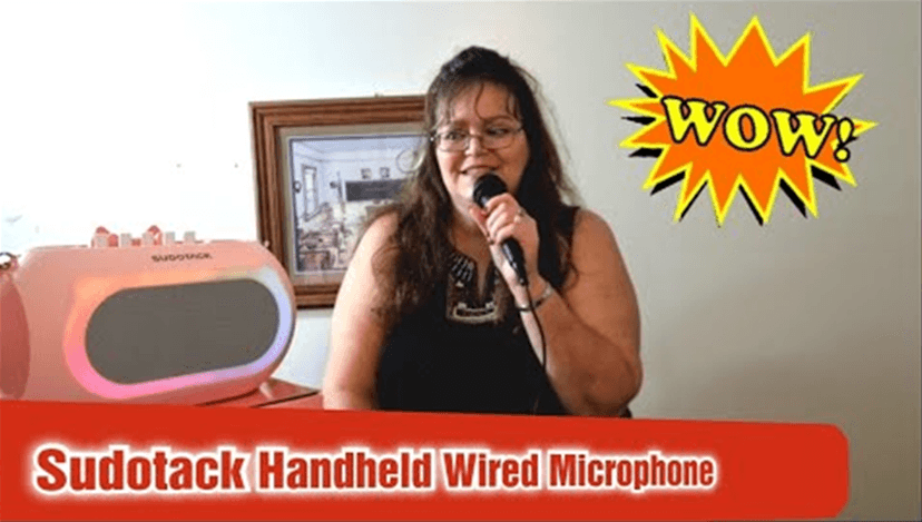 SUDOTACK Karaoke Microphone Wired Handheld: Dynamic Vocal Mic for PA System Speakers AMP with 9.84ft Cable and ON/Off Switch 1/4” Plug for Public Speaking