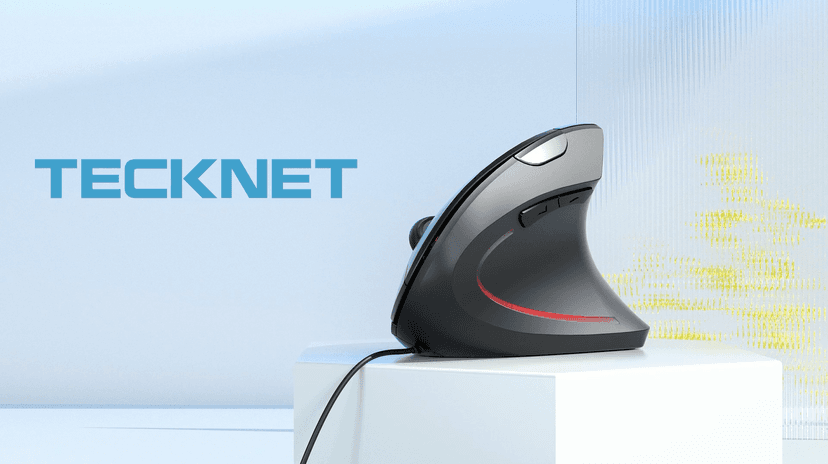 TECKNET Wired Mouse, 6400 DPI Ergonomic Mouse 6 Buttons Silent Mice 4 Adjustable DPI Vertical Mouse Compatible with Windows/Chrome/Laptop/Computerice