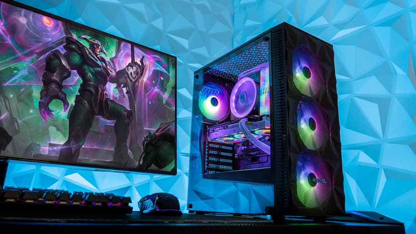 PC Case Pre-Install 4 RGB Fans, ATX Gaming Computer Case with Diamond-Shaped Mesh Front & Tempered Glass Side Panel, USB 3.0 Airflow Mid Tower case,621