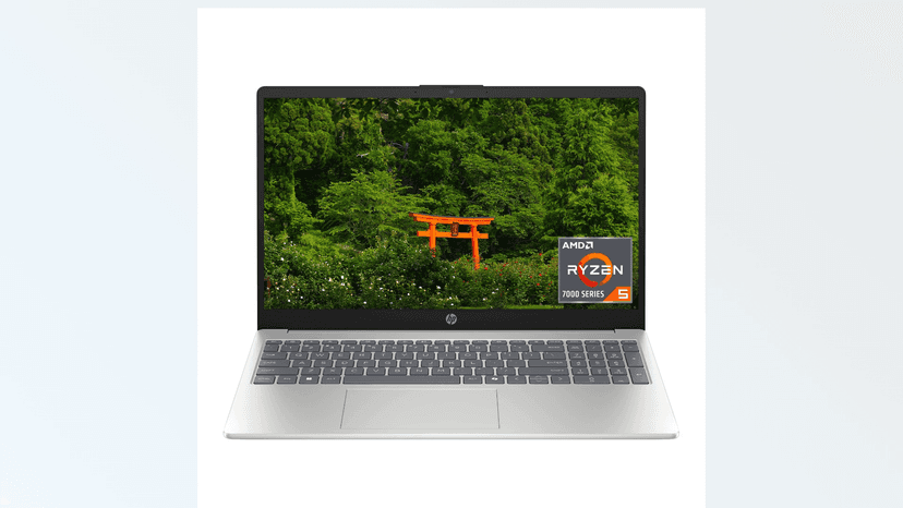 HP 15.6 inch Laptop, HD Touchscreen Display, AMD Ryzen 5 7520U, 8 GB RAM, 512 GB SSD, AMD Radeon Graphics, Windows 11 Home, Natural Silver, 15-fc0499nr