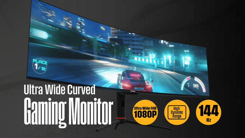 Westinghouse 49 Inch Curved Ultrawide Gaming Monitor, 144Hz, AMD FreeSync Support, Low Motion Blur, R1800 Curve, 3840x1080, for PC Games with Built in Speakers, 2X DisplayPort, 2X HDMI