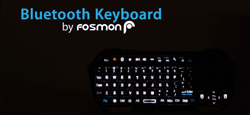 Fosmon Mini Bluetooth Keyboard (QWERTY Keypad), Wireless Portable with Touchpad, Compatible with Apple TV, Amazon Fire Stick, PS4, PS4 Pro, PS5, HTPC/IPTV, VR Glasses, Smartphones