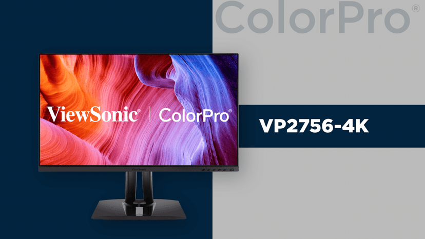 ViewSonic VP2756-4K 27 Inch 4K UHD IPS Ergonomic Monitor with Ultra-Thin Bezels, Color Accuracy, Pantone Validated, 60W USB C