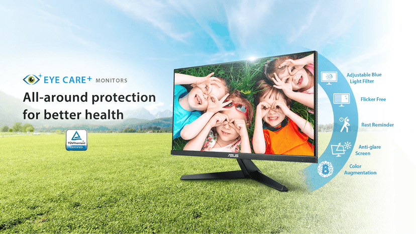 ASUS VP229Q 21.5” Monitor, 1080P Full HD, 75Hz, IPS, FreeSync/Adaptive-Sync, Eye Care, HDMI DisplayPort VGA, Frameless, VESA Wall Mountable BLACK