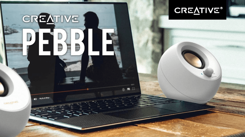 Creative Pebble 2.0 USB-Powered Desktop Speakers with Far-Field Drivers and Passive Radiators for Pcs and Laptops (Black)