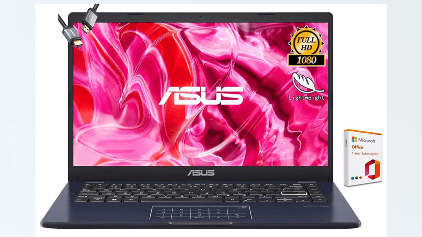 ASUS Vivobook Go 14” FHD Laptop, Intel Celeron N4500, 1-Year of Microsoft 365, Wi-Fi 5, USB Type-C, 10Hrs Battery Life, Windows 11 Home in S Mode, w/HDMI (4GB RAM | 128GB Storage)