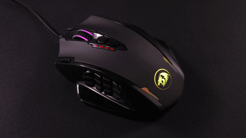 Redragon M908 Impact RGB LED MMO Gaming Mouse with 12 Side Buttons, Optical Wired Ergonomic Mouse with Max 12,400DPI, High Precision, 18 Programmable Macro Shortcuts, Comfort Grip