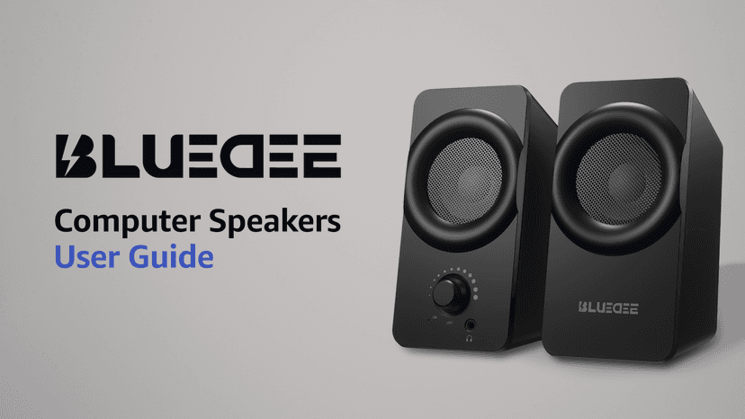 Bluedee Computer Speakers for Desktop PC, Plug & Play USB Speaker with 2 Speaker Units, Dynamic RGB Light PC Speakers, USB/Type-C Powered Wired Speakers for Desktop, Laptop, Projector
