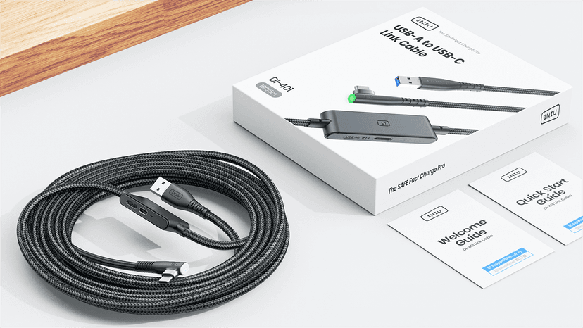 INIU Link Cable with Charging [16ft] for Meta Quest 3s Oculus Quest 3 Quest 2/Pro, Pico 4, PC VR, Steam VR, USB 3.0 High Speed Data Cable, USB C Charger Cord for VR Headset Accessories