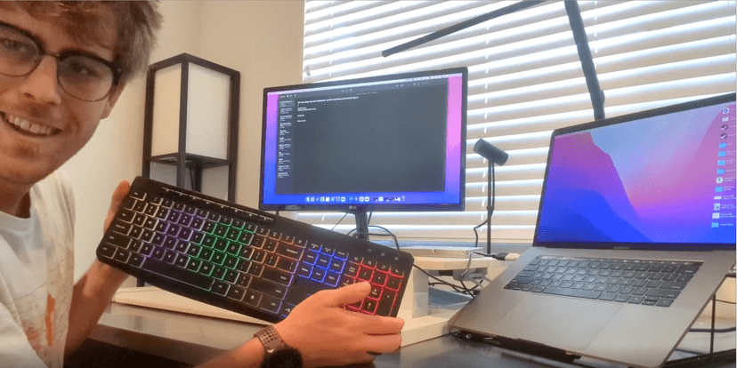 Computer Keyboard Wired,7-Color Rainbow LED Backlit, Quiet Light Up Keyboard with Multimedia Keys,Low Profile Chiclet Keys,Large Number Pad,Spill-Resistant, Anti-Wear Letters for Windows Mac PC Laptop