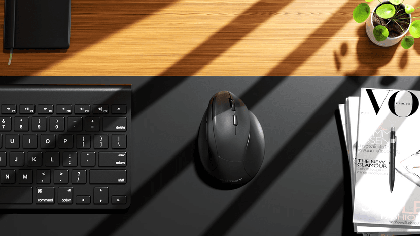 AUTLEY Ergonomic Mouse for Large Hands, Rechargeable Vertical Mouse, 2.4GHz Wireless Computer Mouse for Windows/macOS - 6 Buttons, Low Power Warning, 800/1200/1600 DPI, Black
