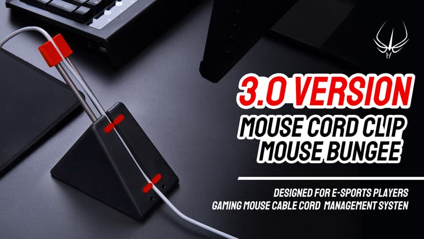 Hotline Games Mouse Bungee Mouse Cord Clip Cord Management System Fixer Holder for Esports FPS Game (3.0 New White)