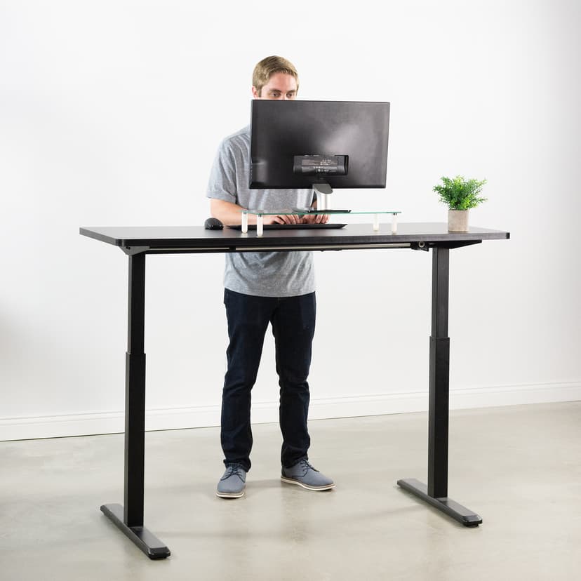 VIVO Dark Gray 60 x 24 inch Universal Solid One-Piece Table Top for Standard and Sit to Stand Height Adjustable Home and Office Desk Frames, DESK-TOP60G