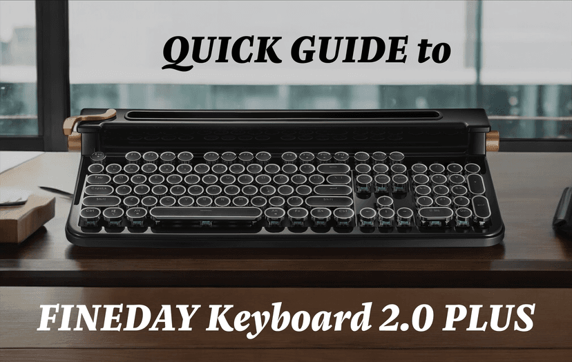 FINEDAY Keyboard 2.0 Plus, 2.4G Wireless & Bluetooth, 104 Keys, Blue Switch, 5000mAh, Retro Mechanical Keyboard for PC/Mac/Phone (English Keycaps)