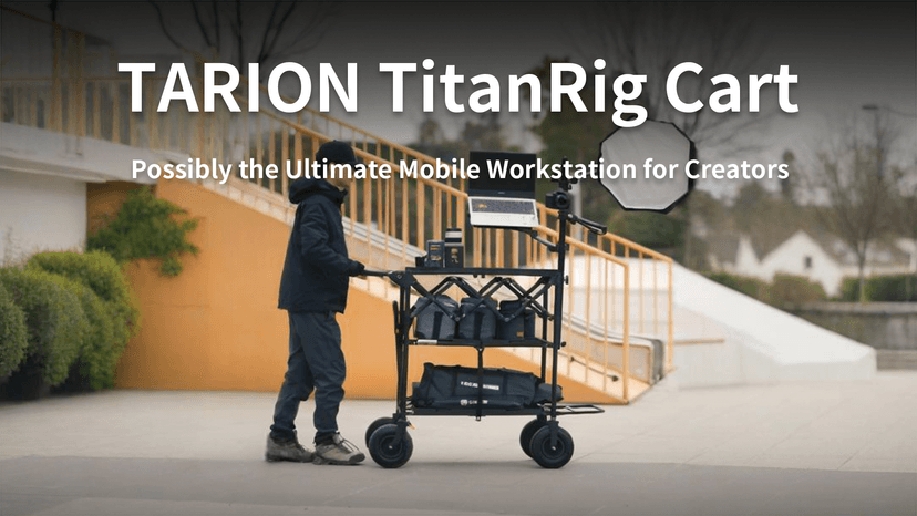 TARION Video Production Camera Cart: Foldable Cart for Photographer Quick Release with 360° Swivel Wheels for Film Studio Stage Lighting Storage Digital Tech Cart Payload up to 440lb Titanrig Cart