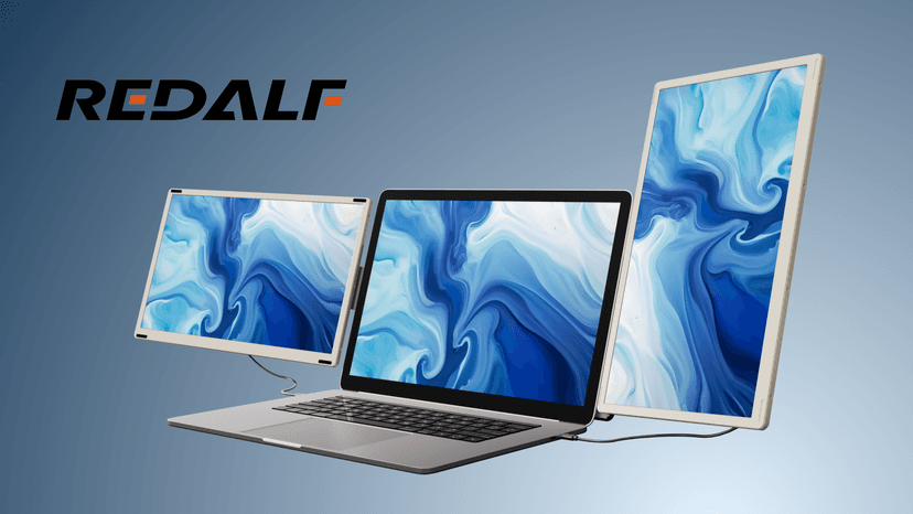 Redalf 15.6" Laptop Screen Extender, 1080P FHD Triple Portable Laptop Monitor Extender,Detachable Screen Travel Monitor for 13"-17.3" Laptops (Mac/Wins/Chrome/Dex)
