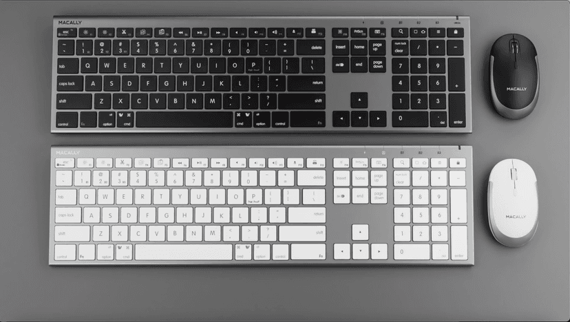 Macally Premium Bluetooth Keyboard and Mouse for Mac | Compatible Wireless Apple Keyboard and Mouse Combo (110 Keys Multi-Device Rechargeable) for MacBook Pro/Air and iMac