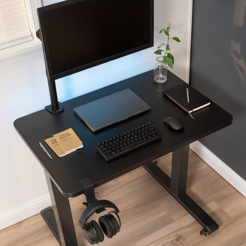 VIVO Universal 36 x 24 inch Solid One-Piece Compact Table Top for Standard and Sit to Stand Height Adjustable Home and Office Desk Frames, Black, DESK-TOP36B