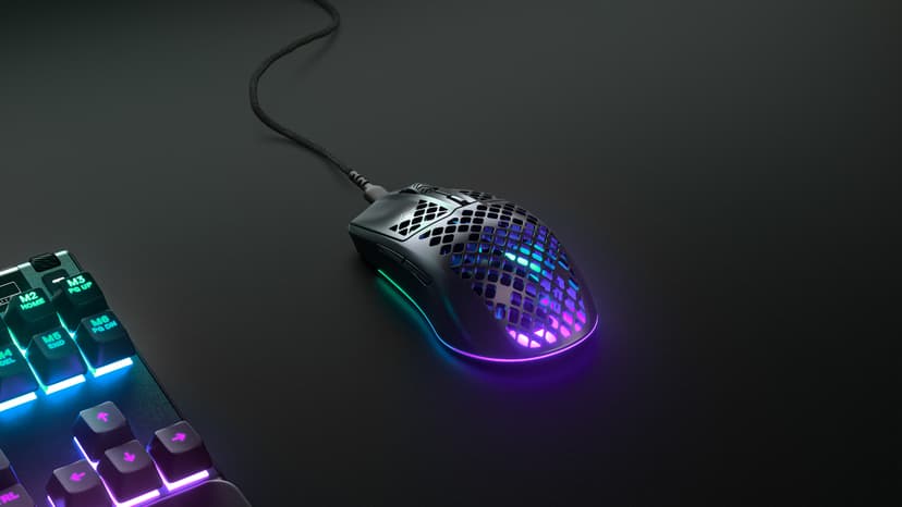 SteelSeries Aerox 3 - Holey RGB Gaming Mouse - Ultra-lightweight Water Resistant Design - 8,500 DPI TrueMove Core Optical Sensor - Onyx