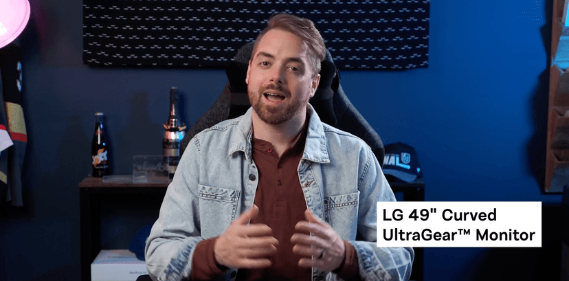 LG 49" UltraGear DQHD (5120x1440) Curved Gaming Monitor, 240Hz, 1ms, VESA DisplayHDR 1000, HDMI 2.1, DisplayPort, 4-Pole HP Out DTS HP:X, AMD FreeSync Premium Pro, Tilt/Swivel/Height Stand, Black