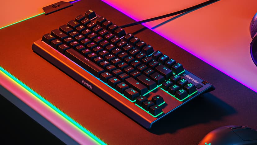 SteelSeries Apex 3 TKL RGB Gaming Keyboard – Tenkeyless Compact Form Factor - 8-Zone RGB Illumination – IP32 Water & Dust Resistant – Whisper Quiet Gaming Switch – Gaming Grade Anti-Ghosting,Black