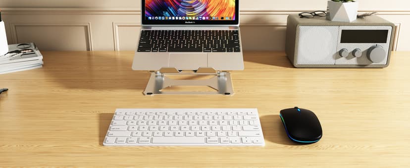 Wireless Bluetooth Mouse Rechargeable Laptop Mice with LED Use Portable(BT5.2 and USB 2.4G) Dual Mode Connection Silent Slim Computer Mouse for Laptop/iPad Tablet/Apple MacBook/PC(Silver)