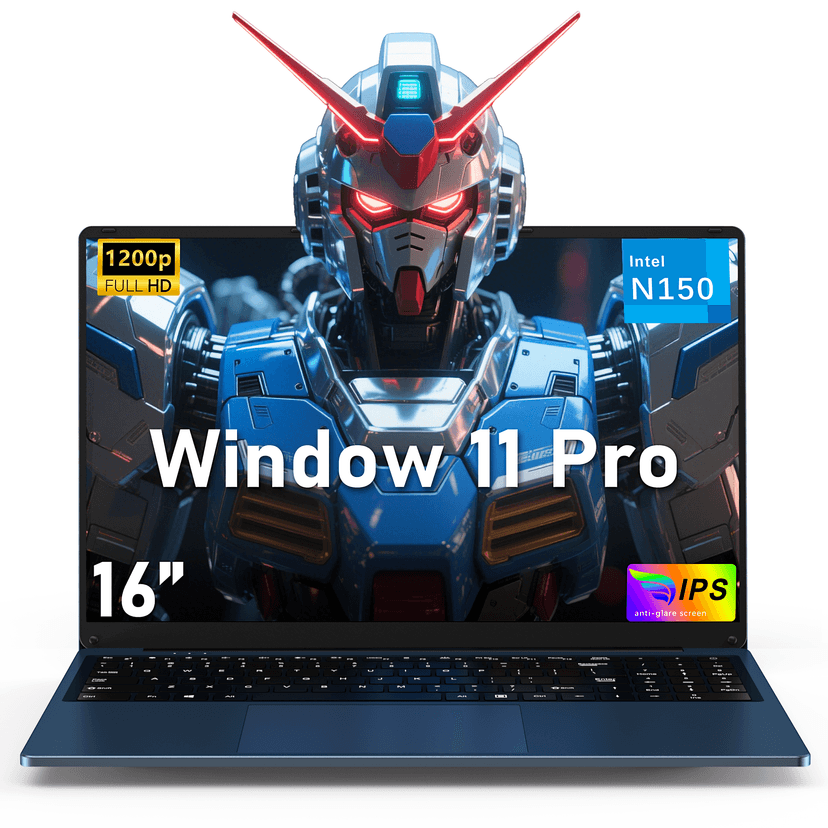 16 Inch Laptop Computer, Gaming Laptop 2025, 16GB RAM 1TB SSD, N150 Processor(Up to 3.6GHz), FHD 1920 * 1200, 180° Open, Backlit, BT4 WIFI5, Windows 11 Pro, 6000 mAh Battery, Student