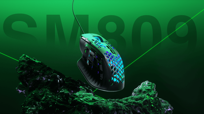 SOLAKAKA SM809 MMO Gaming Mouse Wired RGB with 9 Side Buttons, 22800 DPI High Precision Sensor Optical Ergonomic Gamer Mouse,16 Programmable Custom Macro Shortcuts Remapping PC Gaming Mice for Windows