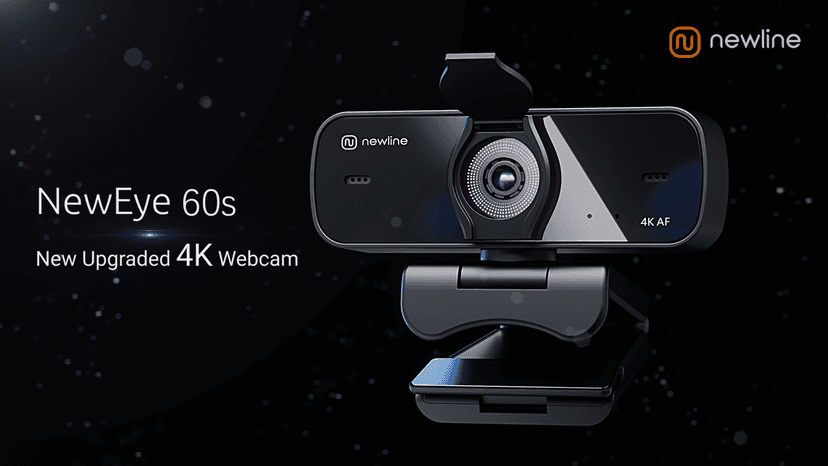 4K Webcam for PC, 4K UHD USB Webcam with Microphone, New Upgraded Auto Focus, Low Distortion, Privacy Cover, PC Camera for Zoom, Skype, Teams, Laptop, Conferencing, Calling, NewEye 60s