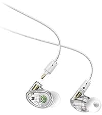 MEE audio Professional MX3 PRO Triple-Driver Hybrid Musician's in Ear Monitor Headphones with Enhanced Midrange and Warm Tonality, Noise Isolating Earphones with Detachable Cables, Transparent