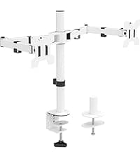 WALI Dual Monitor Desk Mount, Monitor Stand for 2 Monitors Up to 27inch, Dual Monitor Mount Max 22lbs for Home, Office, School (M002), Black