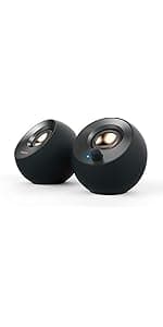 Creative Pebble 2.0 USB-Powered Desktop Speakers with Far-Field Drivers and Passive Radiators for Pcs and Laptops (Black)