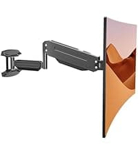 suptek Triple Monitor Mount for Most 17 to 32 inch Screens,Gas Springs Adjustment Triple Monitor Desk Mount Stand with Clamp & Grommet Kit,Black(MD8003)