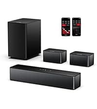 ULTIMEA 5.1ch Sound Bar with Subwoofer, Home Theater Virtual Surround Sound System for TV, Soundbar with App Control, 2 Surround Speakers, Opt/AUX, Peak Power 250W, Aura A30