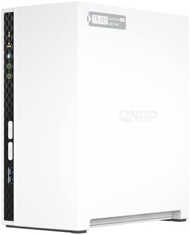QNAP TS-233-US 2 Bay Affordable Desktop NAS with ARM Cortex-A55 Quad-core Processor and 2 GB DDR4 RAM (Diskless)