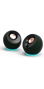 Creative Pebble SE Minimalist 2.0 USB-C Powered PC Speakers with RGB Lighting​, 3.5 mm AUX-in, Up to 4.4W RMS Power for Computers and Laptops (Black)