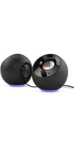 Creative Pebble 2.0 USB-Powered Desktop Speakers with Far-Field Drivers and Passive Radiators for Pcs and Laptops (Black)