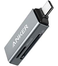 Anker SD Card Reader, 2-in-1 USB C Memory Card Reader for Digital Camera SD Card Viewer with Dual Slot for SDXC, SDHC, SD, MMC, RS-MMC, Micro SDXC,MicroSD, Micro SDHC Card, and UHS-I Cards