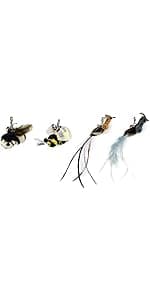 Cat Feather Toy Replacement Wand Refills, 10 Pcs Simulation Insects Bird Feathers
