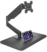 suptek Triple Monitor Mount for Most 17 to 32 inch Screens,Gas Springs Adjustment Triple Monitor Desk Mount Stand with Clamp & Grommet Kit,Black(MD8003)