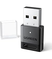 UGREEN USB Bluetooth Adapter for PC, Bluetooth 6.0 Dongle Receiver EDR & BLE, Plug & Play for Windows 11/10/8.1, for Headphone/Keyboard/Mouse/Speakers/Printer