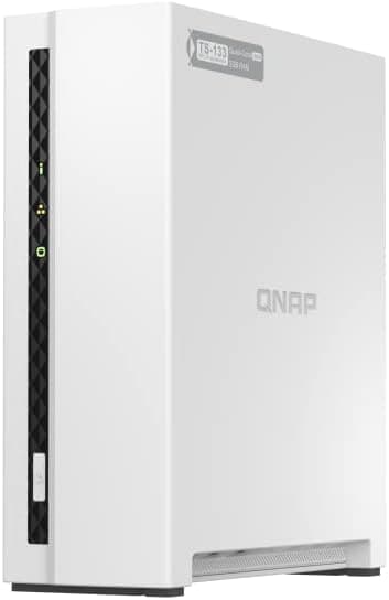 QNAP TS-133-US 1 Bay Affordable Desktop NAS with ARM Cortex-A55 Quad-core Processor and 2 GB DDR4 RAM (Diskless)