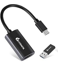 Guermok Video Capture Card, 4K USB3.0 HDMI to USB C Capture Card for Streaming, 1080P 60FPS, Compatible with iPad Mac OS Windows, Quest 3, OBS, PS5/4, Switch2/1, Xbox, Camera (Silver)