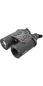 B50-640 LRF Thermal Binoculars for Hunting， Infrared Heat Night Vision with 50mm Focal Length, 640×480 pix @ < 30 mK NETD Sensor, LRF with 600m Accuracy, OLED High-Definition Display