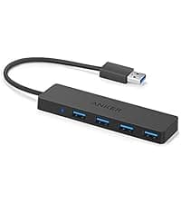 Anker 4-Port USB 3.0 Hub, Ultra-Slim Data USB Hub with 2 ft Extended Cable (Charging Not Supported), for MacBook, Mac Pro, Mac Mini, iMac, Surface Pro, XPS, PC, Flash Drive, Mobile HDD