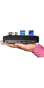 HP 2025 Elite 805 Mini PC Desktop Computer, AMD Ryzen 5 (Beat i7-11700T), Ultra-Quiet Design, 32GB RAM, 1TB PCIe SSD, Dual 4K Display Support, USB-C, Wi-Fi 6, Keyboard & Mouse, Windows 11 Pro