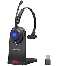 Bluetooth Wireless Headset with Mic for Work, Bluetooth 5.3, Advanced Noise Reduction Microphone, Clear Calls - Comfortable Over-Ear Headphones for PC, Laptop, iPhone, Android, Zoom, Office