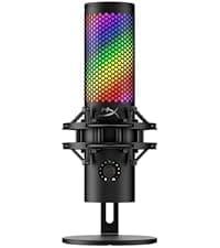HyperX QuadCast S – RGB USB Condenser Microphone for PC, PS5, Mac, Anti-Vibration Shock Mount, 4 Polar Patterns, Pop Filter, Gain Control, Gaming, Streaming, Podcasts, Twitch, YouTube, Discord – White