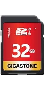 GIGASTONE 32GB 5-Pack SD Card UHS-I U1 Class 10 SDHC Memory Card High-Speed Full HD Video Compatible with Canon Nikon Sony Digital Camera, SPYPOINT TACTACAM WOSPORTS Trail Camera, with 5 Mini Cases
