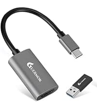 Guermok Video Capture Card, 4K USB3.0 HDMI to USB C Capture Card for Streaming, 1080P 60FPS, Compatible with iPad Mac OS Windows, Quest 3, OBS, PS5/4, Switch2/1, Xbox, Camera (Silver)